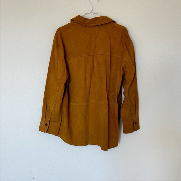 Sezane Regine Jacket Goat Leather Suede Ocre NWT - Picture 5 of 10